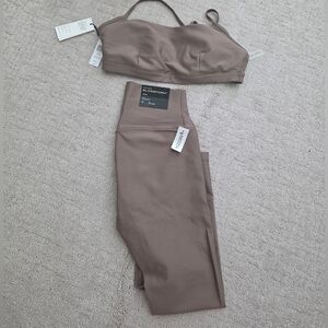 Aritzia Gloss Form Golden Sports Bra and Leggings Set NWT